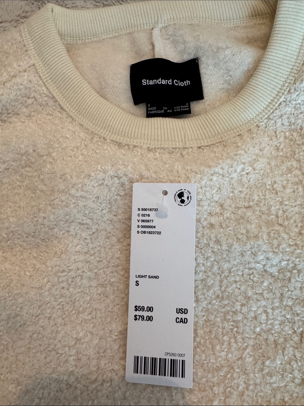 Urban Outfitters Cream Sherpa Crew Sweatshirt - Picture 2 of 2